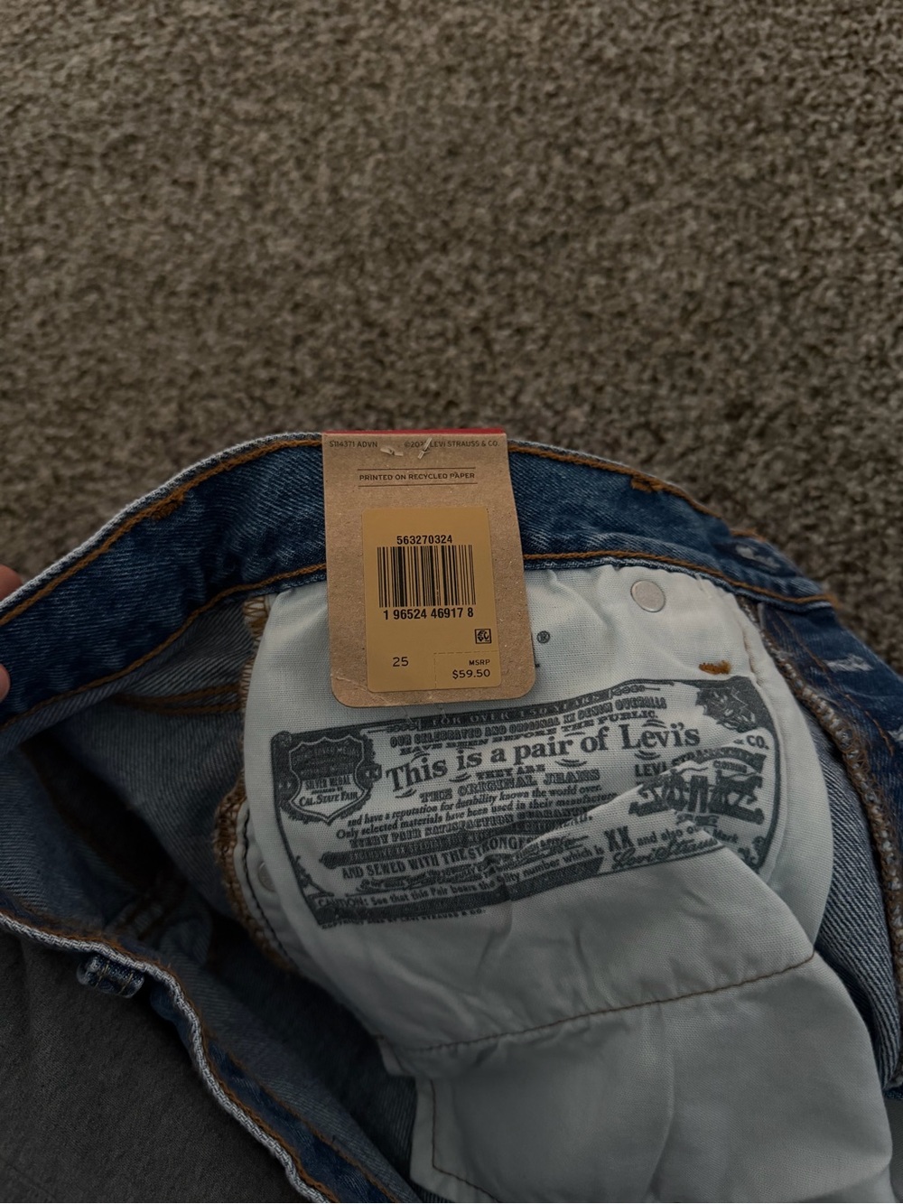 Levi's 501 High-Rise Distressed Denim Shorts - Blue - Picture 4 of 4